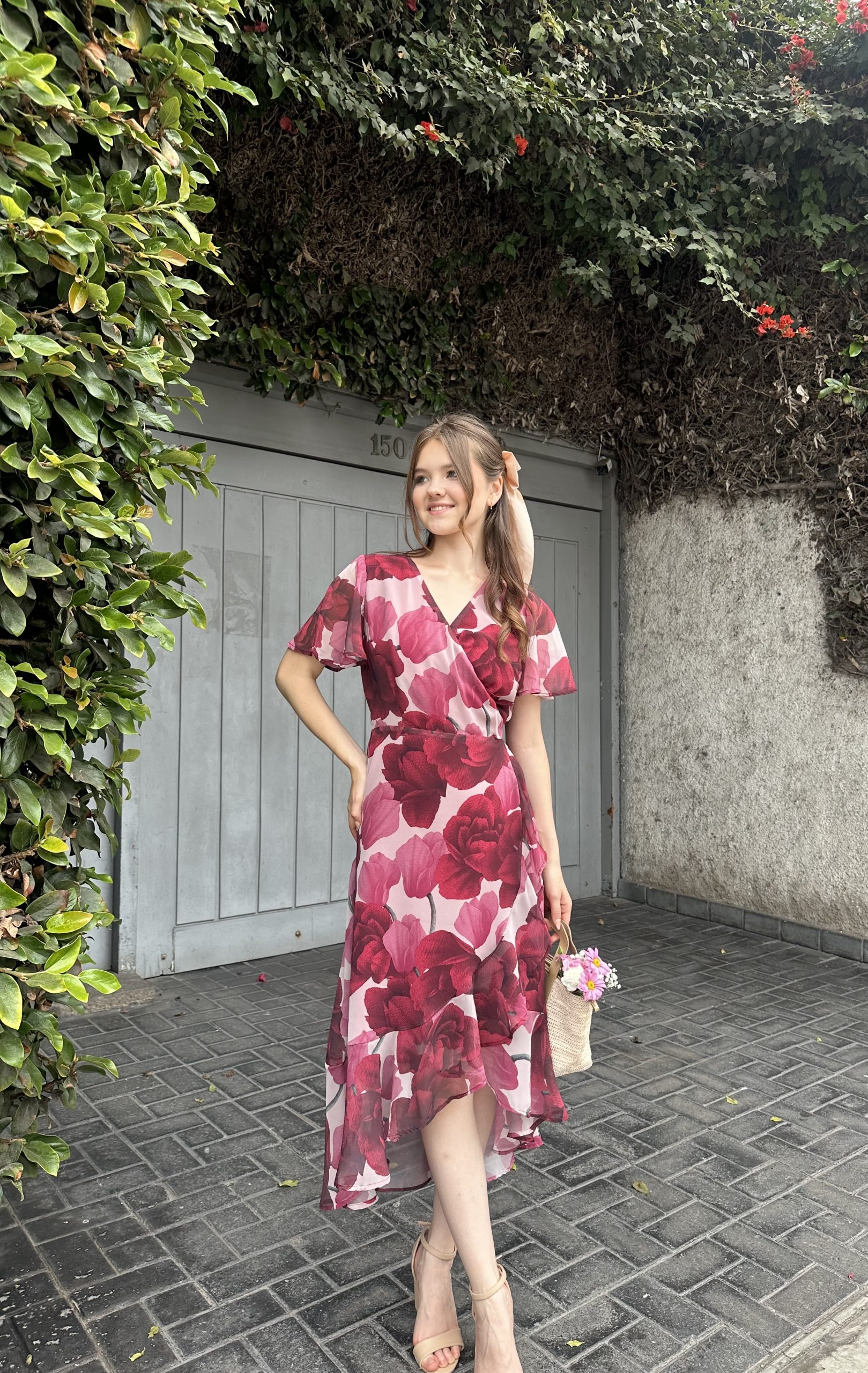 vestido laurent MANGA CORTA